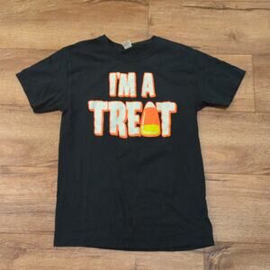 VTG I'm A Treat Halloween Adult Small Shirt Candy Corn Horror Scary Pumpkin